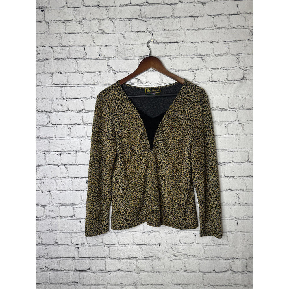 Mirasol Women's Leopard Print Blouse Size L